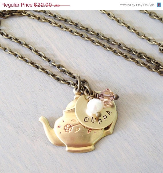 Mrs. Potts Hand Stamped Kettle Necklace
