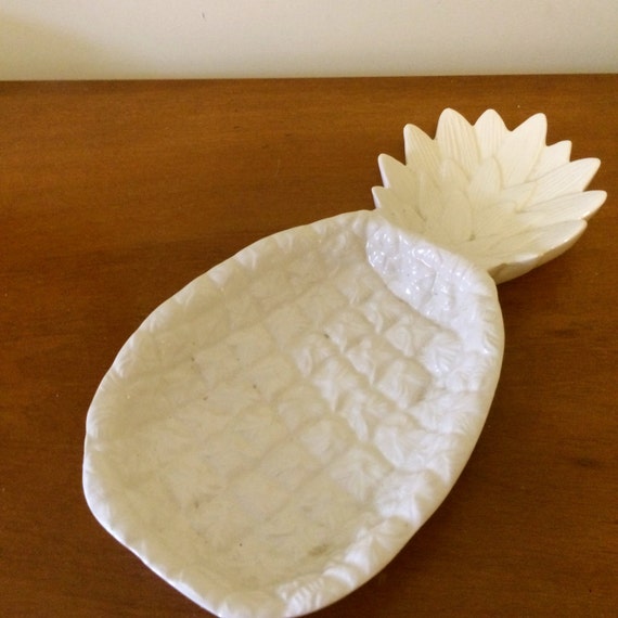 Items similar to Handmade Ceramic White Pineapple Dish on Etsy