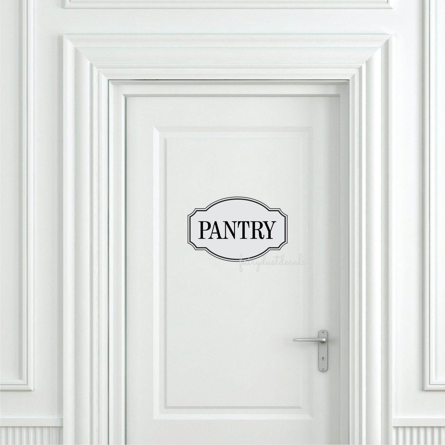 Pantry Decal with Fancy Frame Door Lettering Vinyl Letters