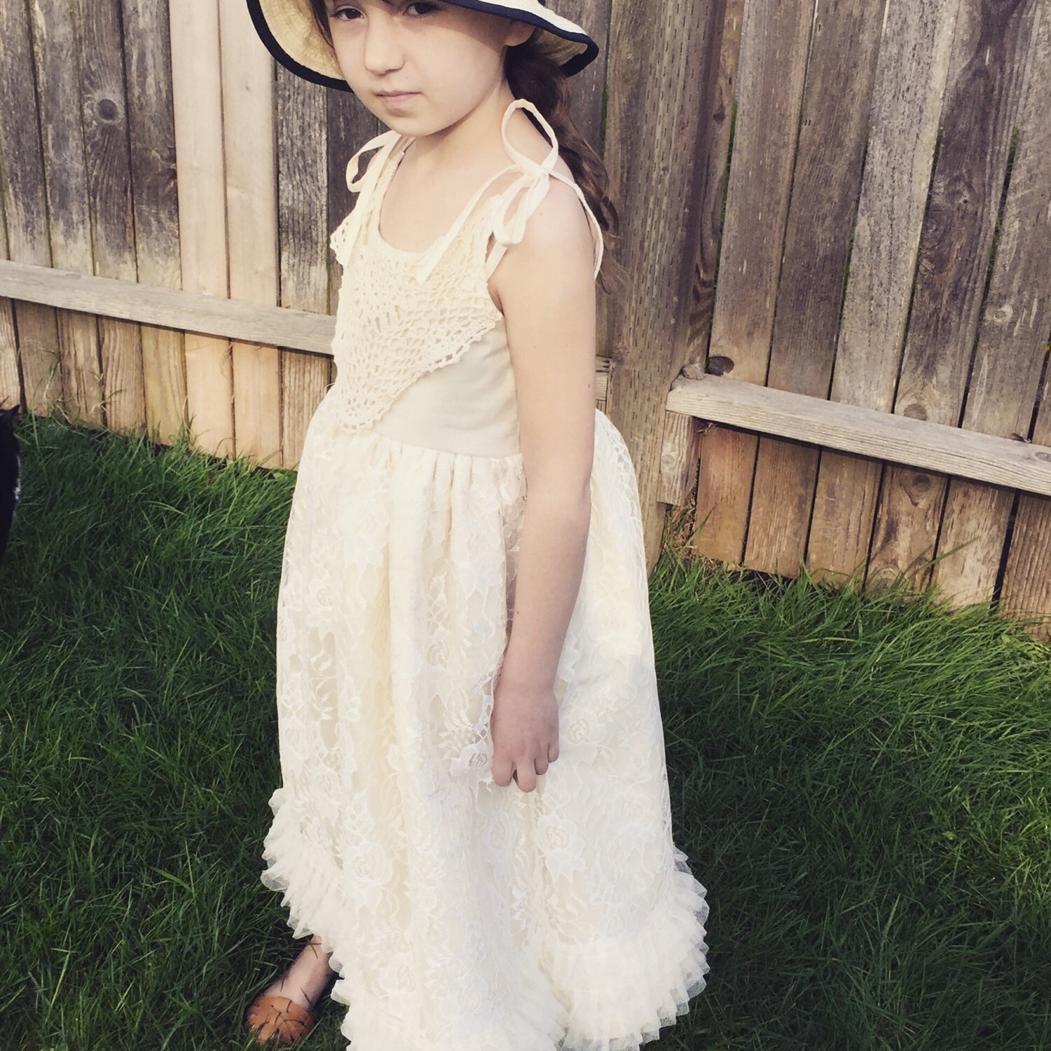 Girls Lace Dress Size 6 Girls by vintagebabyjane on Etsy