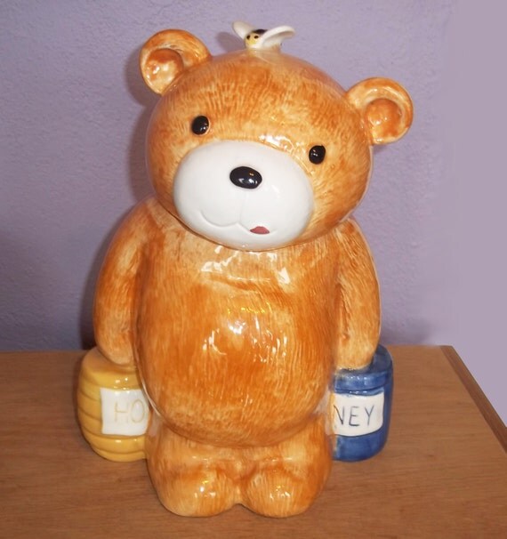Vintage Treasure Craft Ceramic Honey Bear Cookie Jar Figural