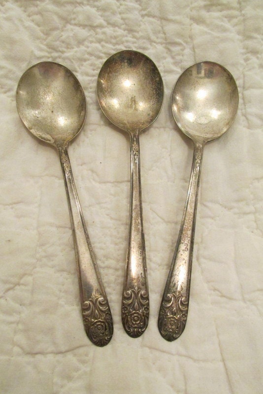 3 Vintage Spoons Melody Silver plated SALE Haute Juice