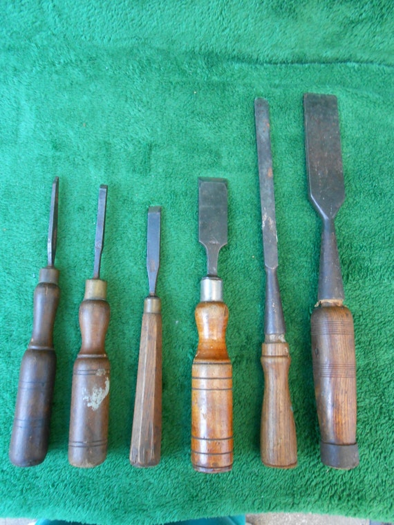 Antique Woodworking Chisel Tool Set of for Lathe by DesignerKy