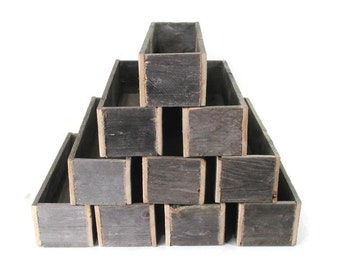 Country Wedding - 10 Centerpiece Boxes - Reclaimed Fence Wood - Rustic Wedding Decor