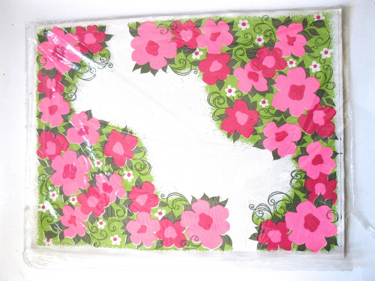 Paper Placemats Set of 14 Vintage Retro Floral by