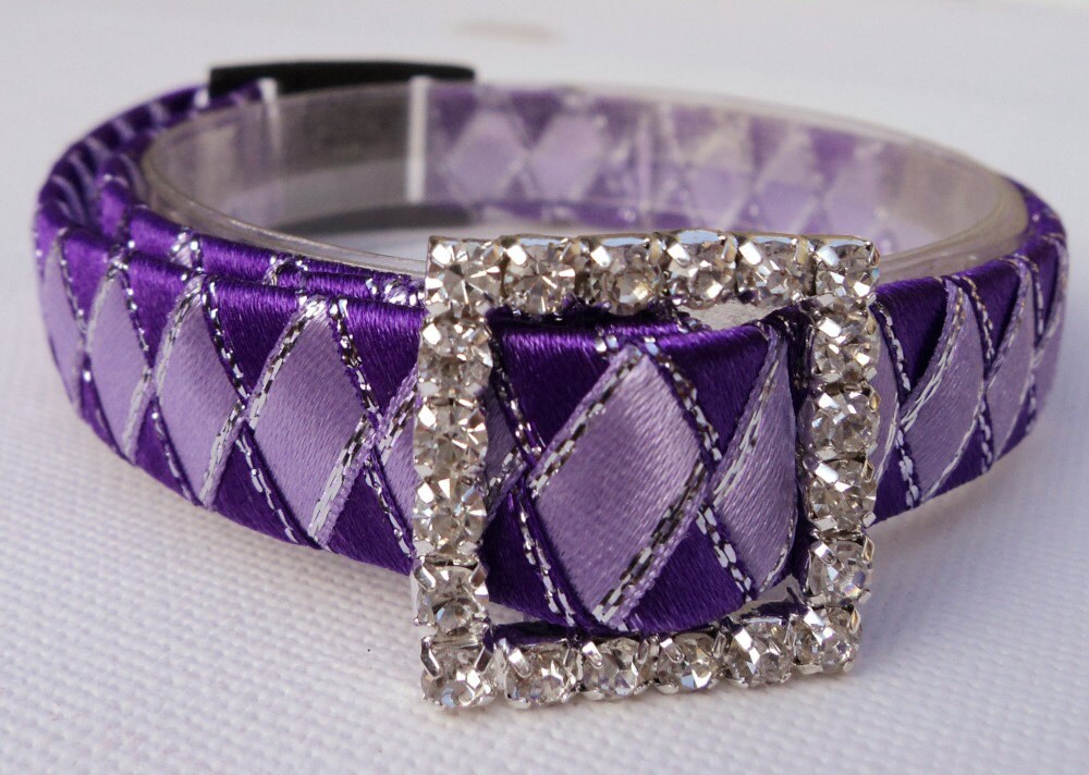 1/2 Wide Cat Collar in Purple Braided Ribbon