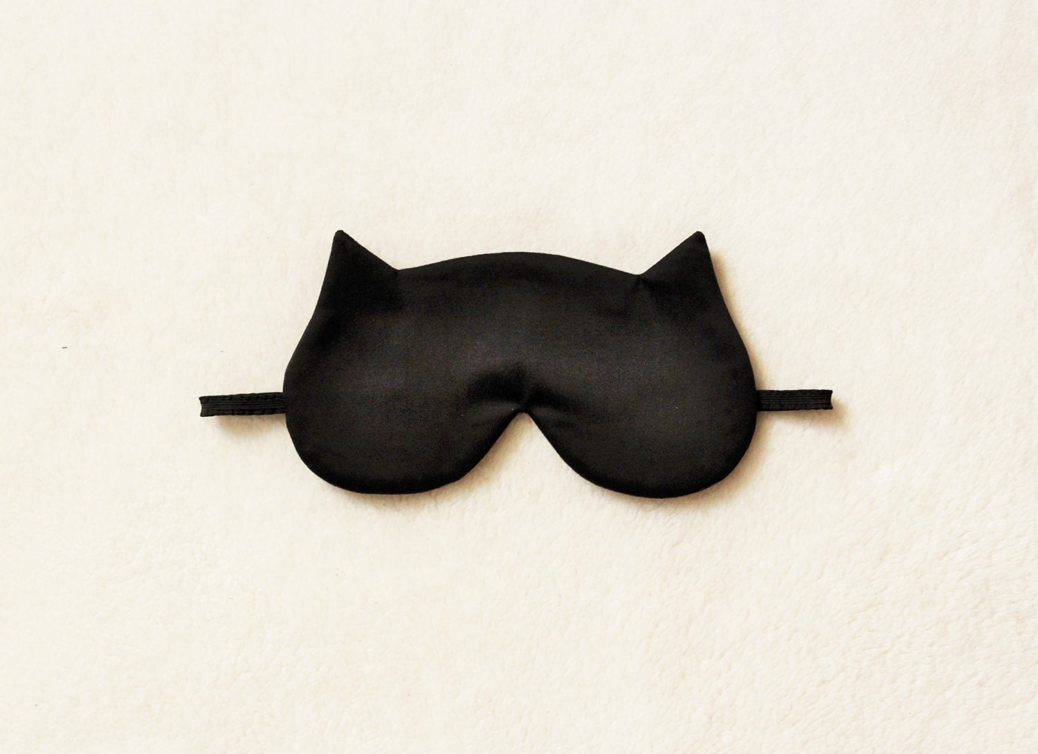 Smooth Black Cotton Cat Eye Mask by Naomilingerie on Etsy