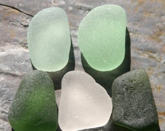 Chunky Seaglass in Seafoam, Teal & White. Undrilled. Lot F3.