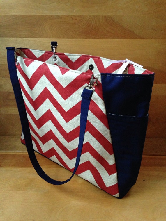 red chevron purse