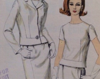 60s era vintage Vogue 6553 Jackie O suit sewing pattern
