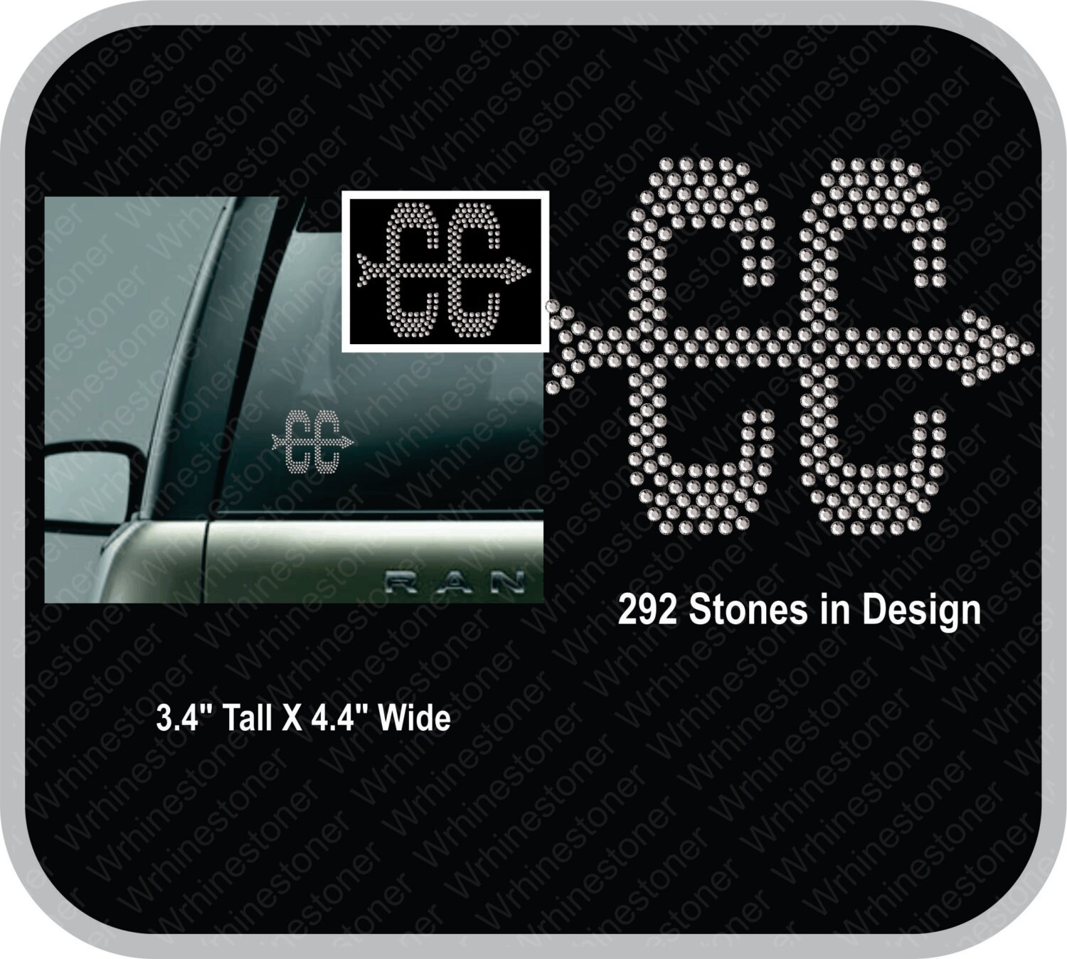 Cross Country Rhinestone Car Decal