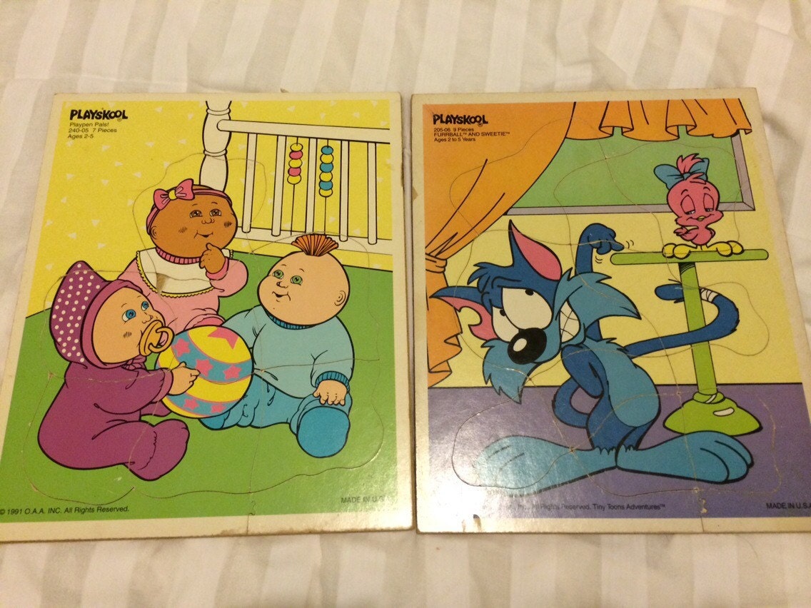 Playskool wooden puzzles set of 2 Cabbage Patch by hobarttheowl