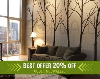 Tree Wall Decal Wall Stickers - Winter Tree decal - Wall Decals 036