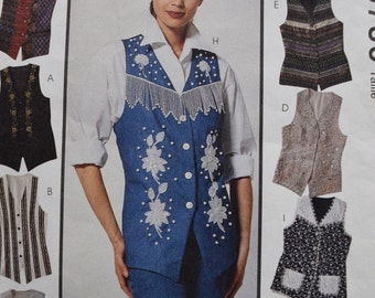 Vintage McCalls 6786 Misses Lined Vests by Creative Clothing in sizes 8-10-12 (uncut)