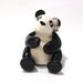 Panda Bear Ring Holder, Ceramic Panda Bear Sculpture