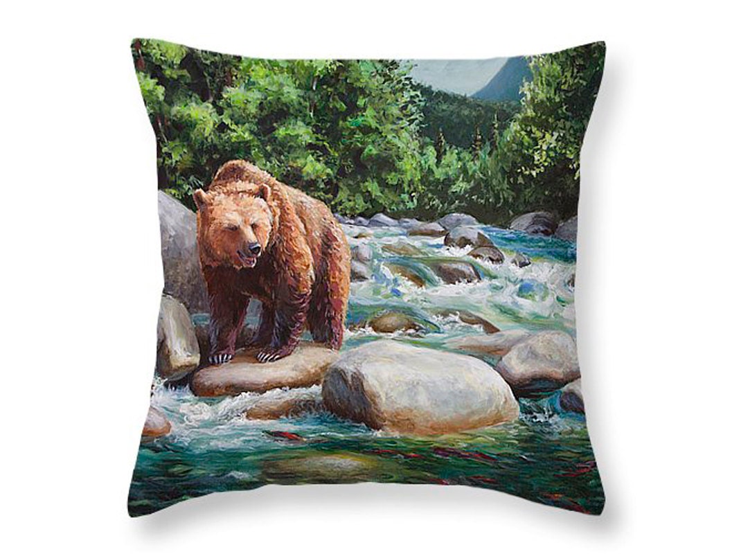 grizzly bear pillow