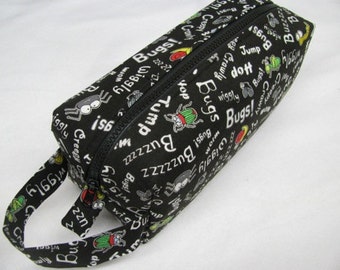 Bugs! Surprise embroidery inside Cosmetic Bag Makeup Bag LARGE