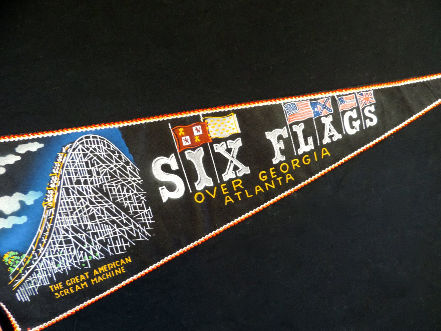 Six Flags Over pennant flag. vintage by cricketcapers