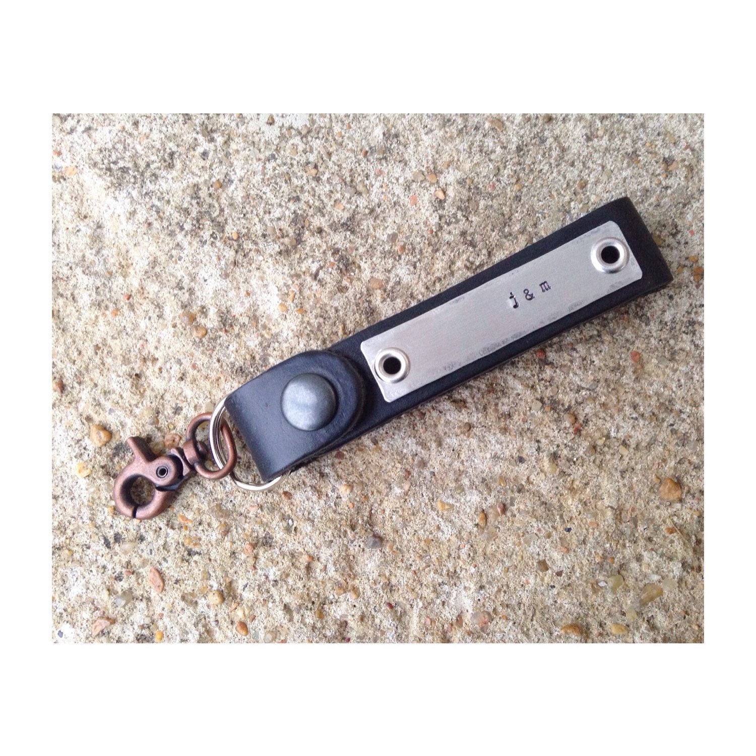 Men's belt loop key holder Leather keychain personalized