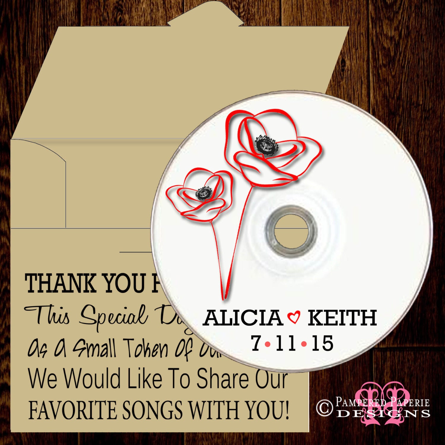 Kraft CD Sleeves cd case Wedding CD Sleeve Photography