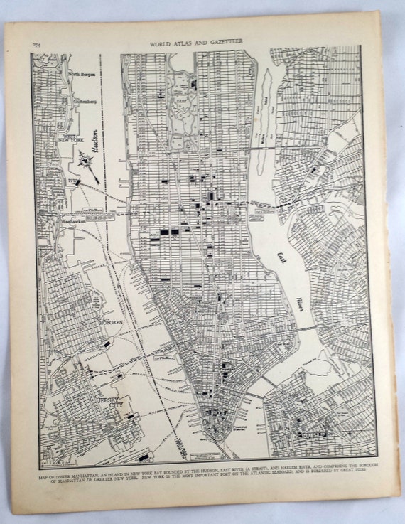 Old Map Of Manhattan 4720