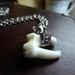 OF WoLf aNd MaN. Solid 10K White gold Cast capped tooth Herkimer Diamond, real coyote tooth molar, Sterling chain. Guardian of Mount Lykaion