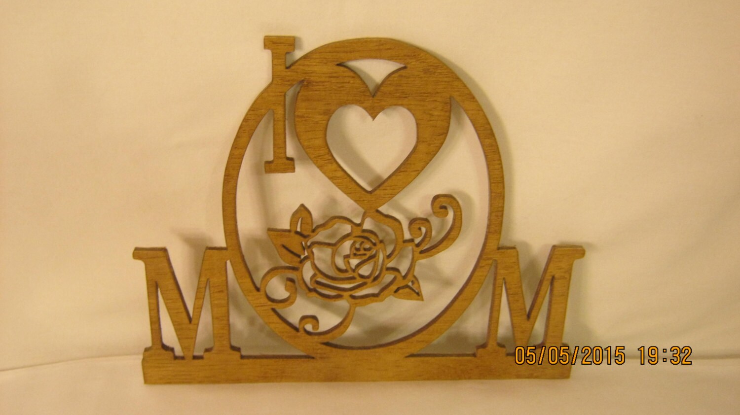 I LOVE MOM Scroll Saw Plaque by mikeswoodworking on Etsy