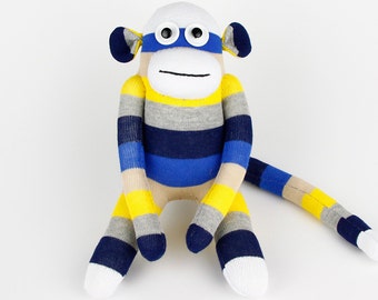Free Shipping Handmade Original Sock Monkey Stuffed Animal Doll Baby Toys