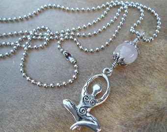 Doula Gift Midwife Gift Pregnancy New Mom Goddess Jewelry Yoga Jewelry Rose Quartz Sacred Pregnancy Divine Feminine Under 20 Blessingway