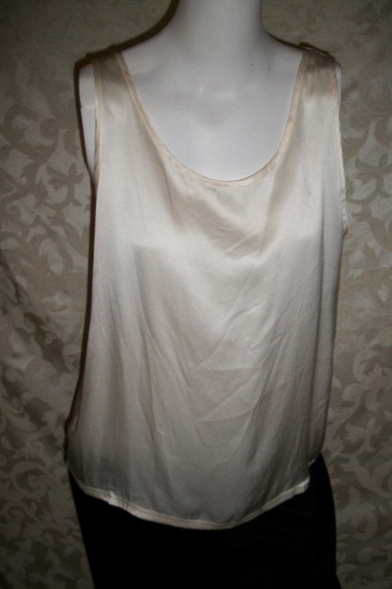 Vintage VIctorias Secret White Silk Blouse Chemise Camisole