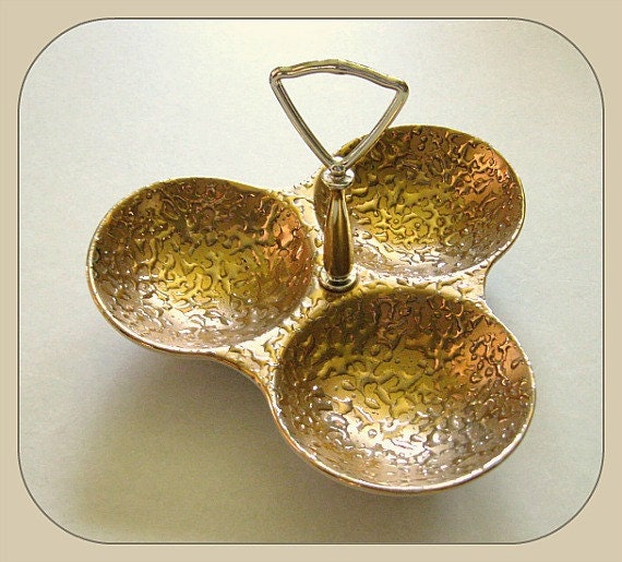 Collectible Vintage Elegant Gold Serving Tray by afloralaffair