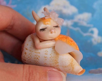 OOAK sea shell snail Alaina doll fairy fae faerie miniature