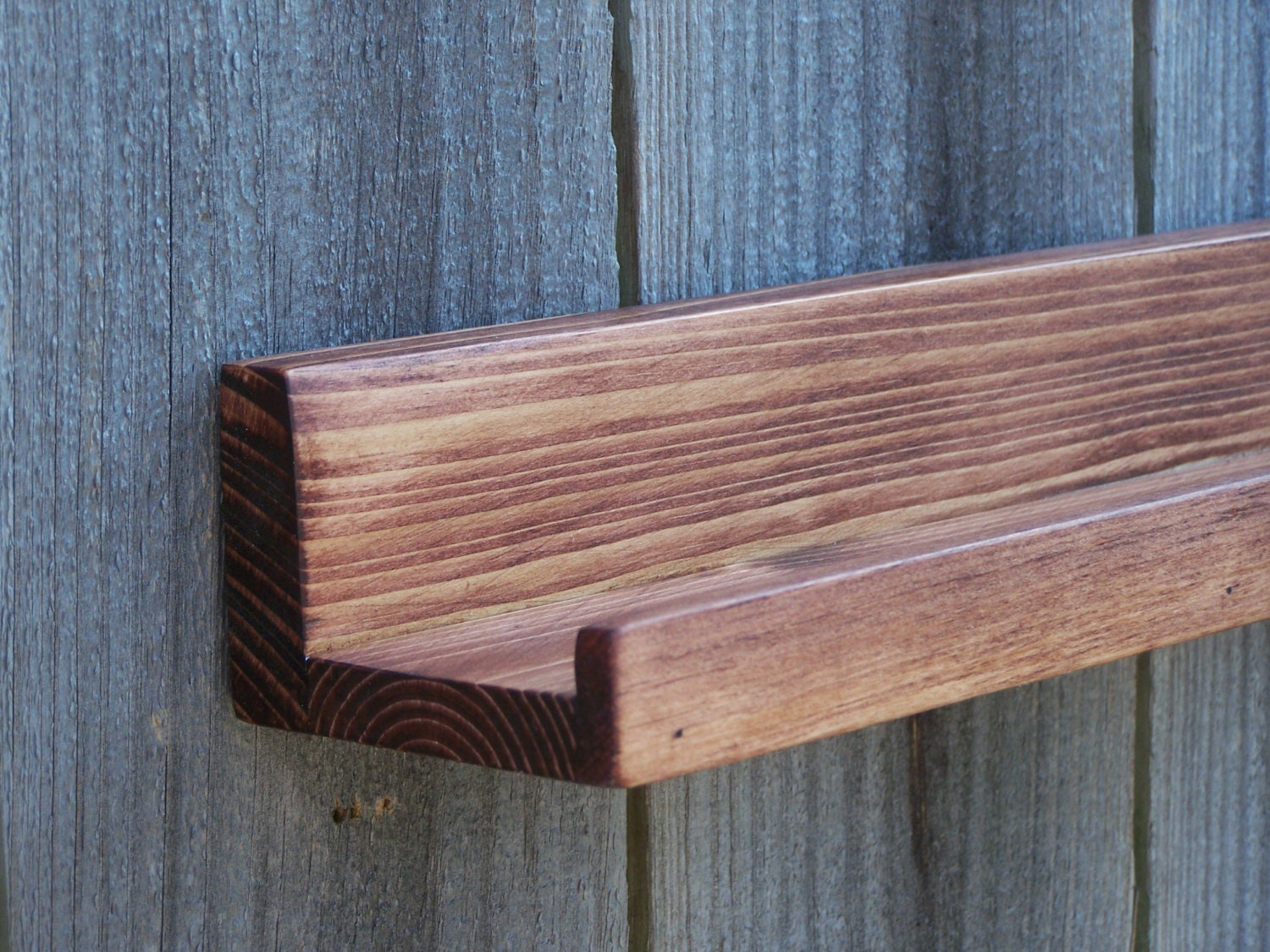 Narrow Floating ledge Shelf Picture ledge Shelf by RusticCreation