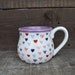Lots of Hearts Love Mug - Purple Conversation Heart Ceramic Mug - Be Mine - Reds Pinks and Purples - Valentine's Day