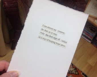 Items similar to Found Text Poem on Altered Book Page / Mock on Etsy