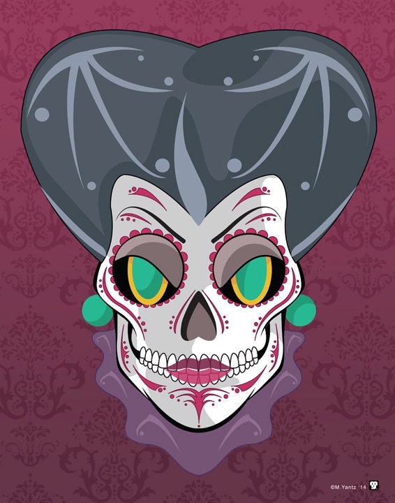 Download Lady Tremaine Disney Villains Sugar Skull Print 11x14 print