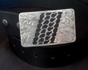 JEEP Accessories Silver Belt Buckle 4X4 Off Road Stainless Steel Tire Track Made in CANADA Hand Forged Belt Buckle Fits 1.5" Belt For Jeans