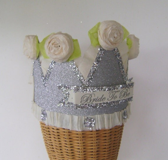 Bachelorette Party Crown, Batchelorette Party Hat, Hen Party Crown, bridal crown, Bride to be crown, silver crown, customize Il_570xn