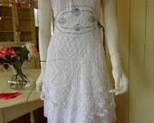 Items similar to White Lace and Doily Dress Boho Up