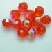 Vintage Orange AB 10 mm Czech Glass Beads Faceted Round 12