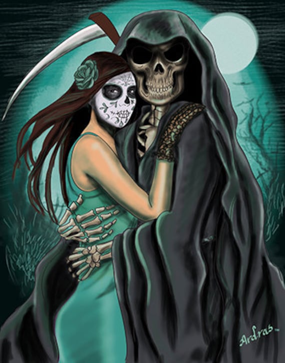 Grim Reaper With Sexy Pin Up Digital Artwork By Ardras Art 