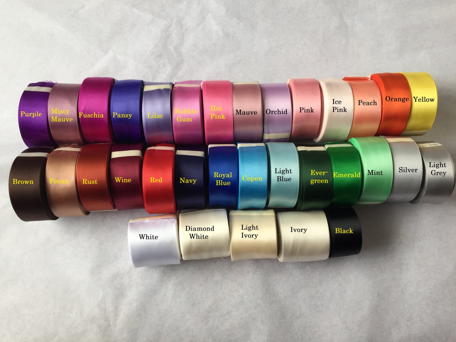 Sash ribbon sample choose up to 5 colors