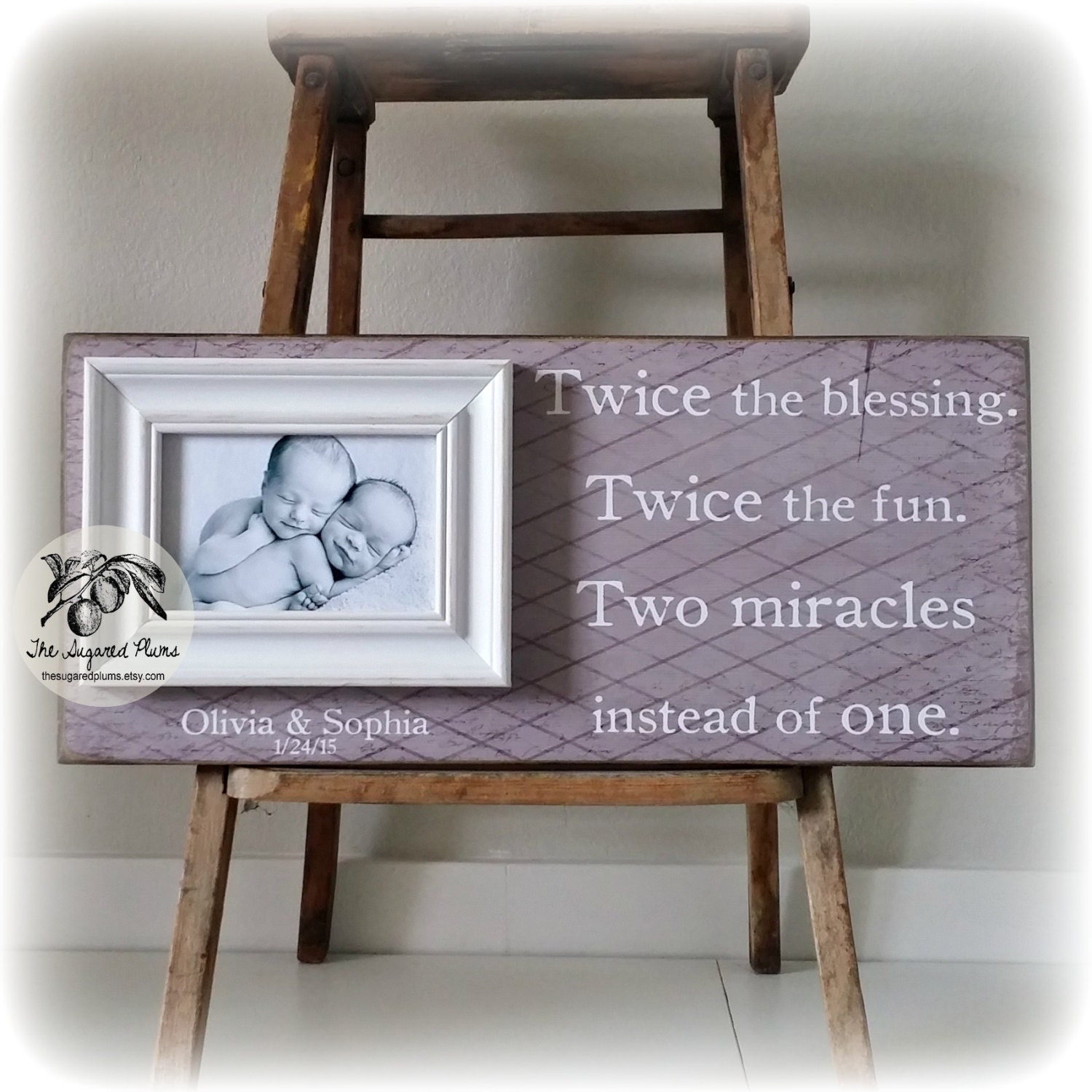 Twins Baby Gifts Twin Frame Baby Twins Boy Girl Twins
