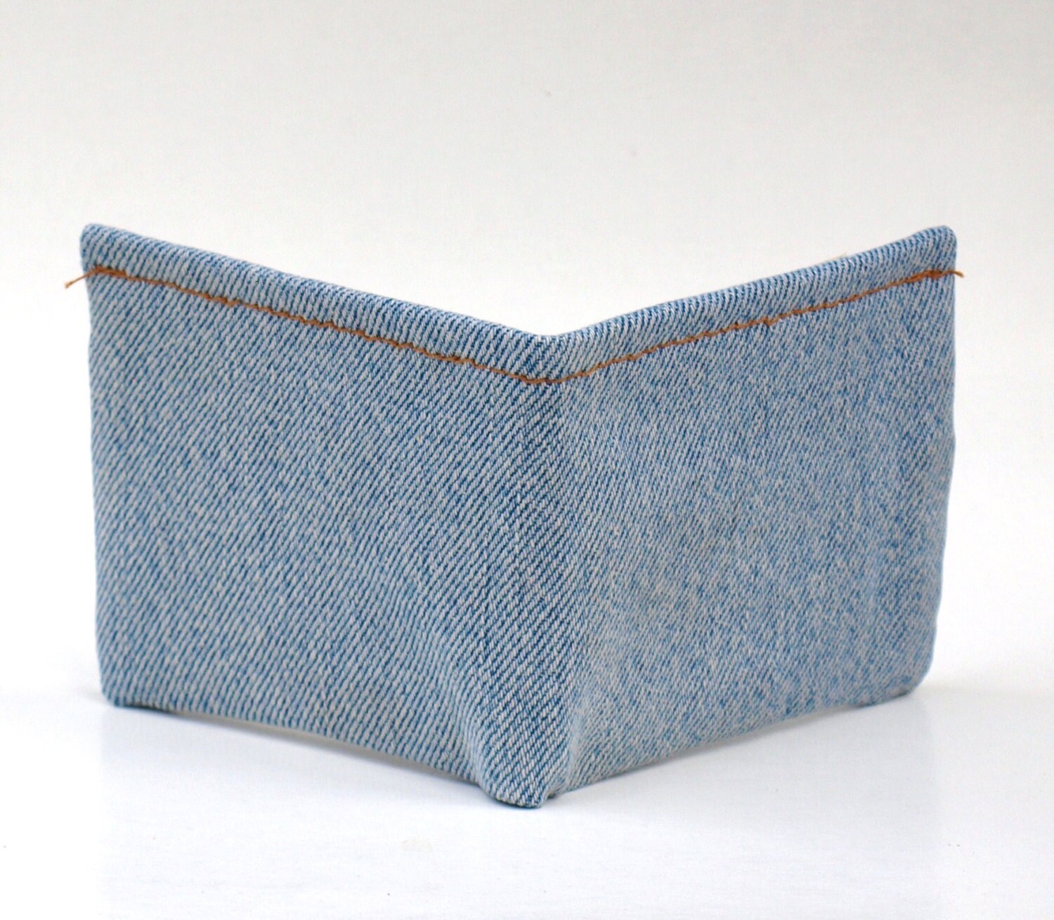 mens wallet handmade upcycled denim bi fold by OldTradingPost