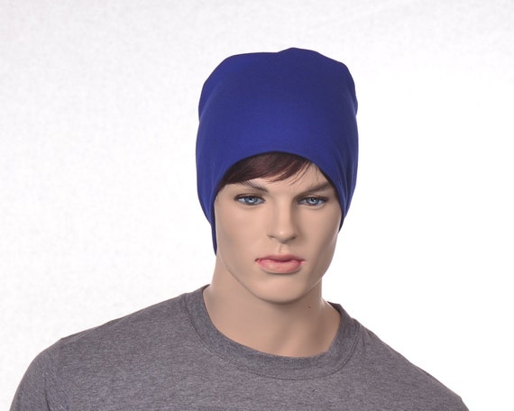 Bonnet de nuit bleu femme adulte homme nuit Cap sommeil chapeau coton Yoga chapeau Royal tour