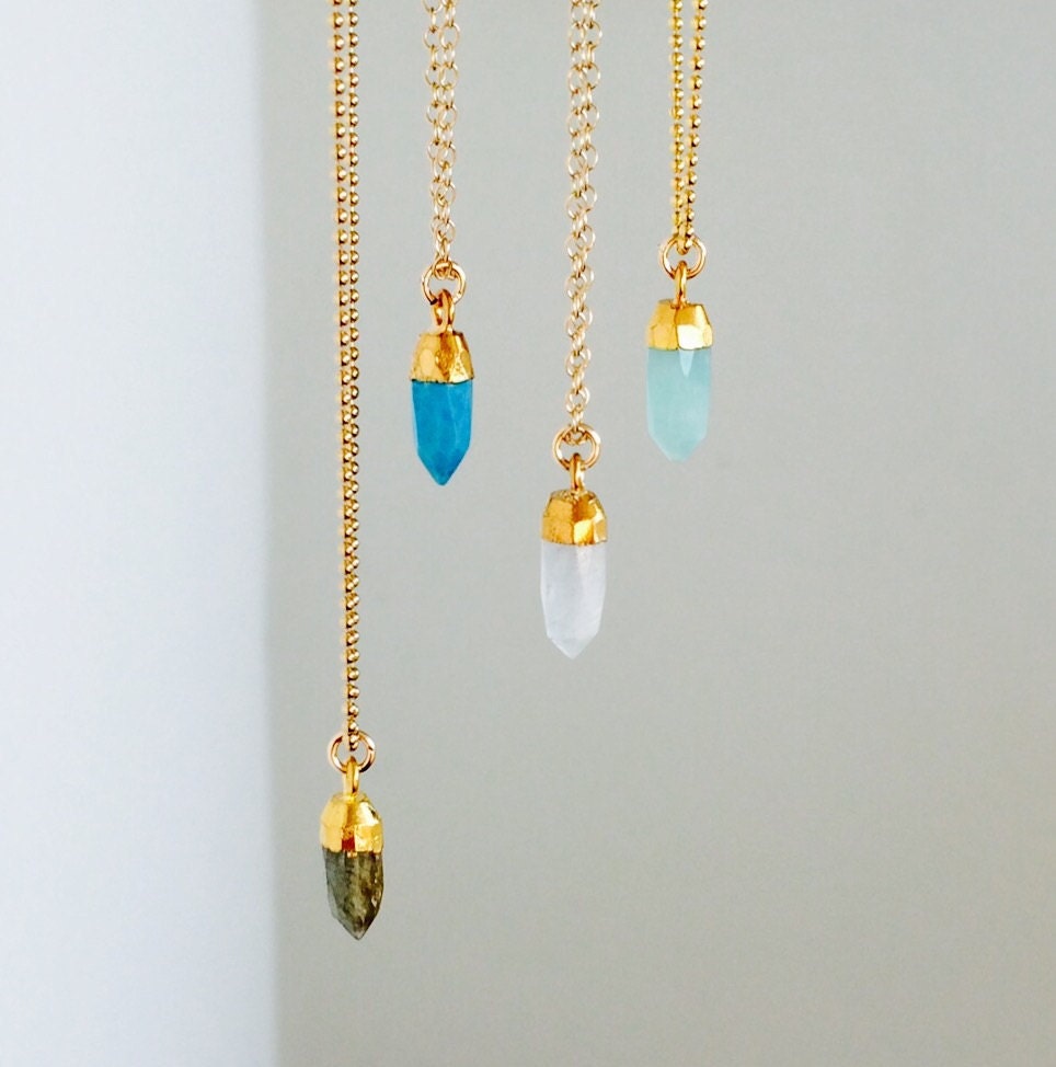 Tiny Bullet Bullet Point 14K Gold Filled Gemstone by maldemer