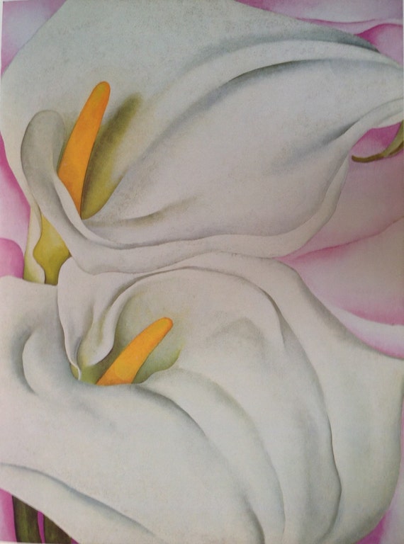 Items similar to Georgia O'Keeffe Two Calla Lilies on Pink c1928 An ...
