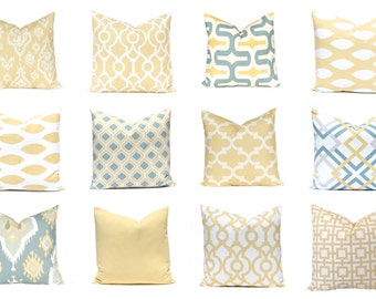 Gold Pillow Covers - Euro Sham - Sofa Pillows - Gold and White - Decorative Throw Pillow Covers - Yellow Pillow Covers - Gold Cushions