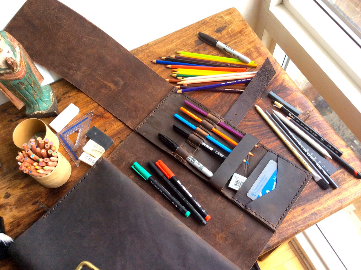 iPad notebook case refillable leather by LUSCIOUSLEATHERNYC