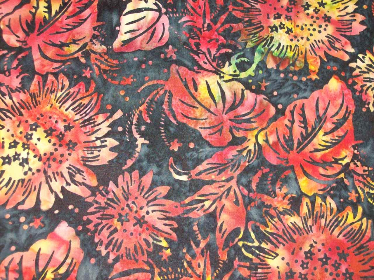 Fall Leaves Batik Fabric by the Yard Designed by Hoffman